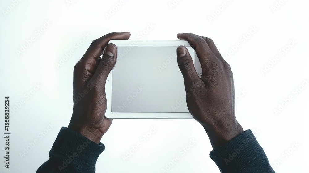 Poster engaging interaction with a tablet studio environment digital content minimalist viewpoint