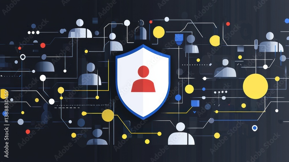 Poster enhancing digital security protecting personal data in a tech-driven world infographic cybersecurity