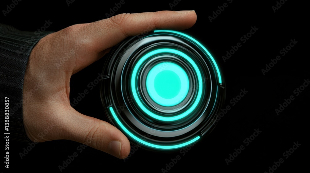 Poster innovative technology interaction futuristic setting digital device modern environment close-up view