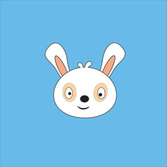 cute animal head icon illustration with full color