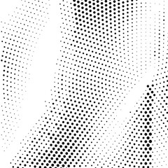 Wavy gradient halftone dots pattern texture background. Vector illustration
