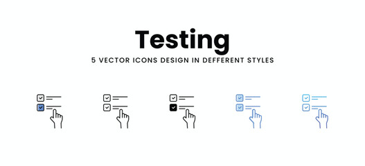 Testing vector icons set stock illustration