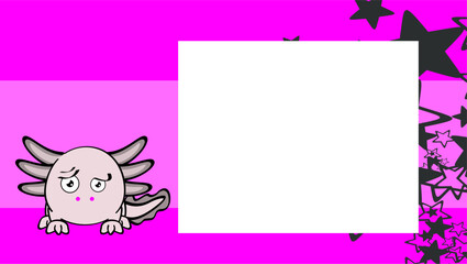 axolotl ball style character carton background illustration in vector format