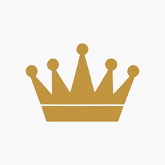 Royal crown silhouette with decorative jewels for luxury emblem design