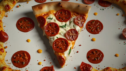 Happy Cartoon Pizza Slice with Cute Face