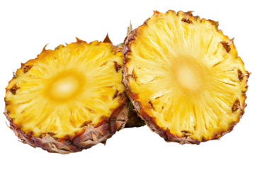 Two Slices of Ripe Pineapple