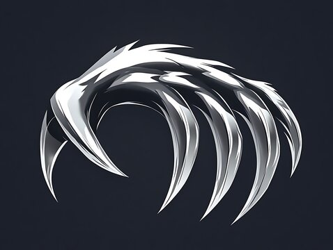 recommend clip art: Linear werewolf claw icon in silver with sharp clean-edged details on a sleek outline