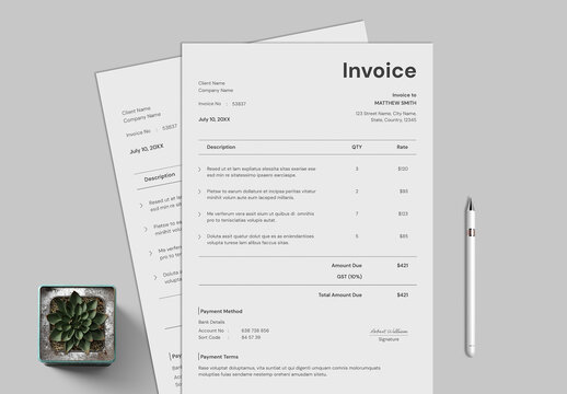Simple & Clean Invoice Format for Billing & Accounting