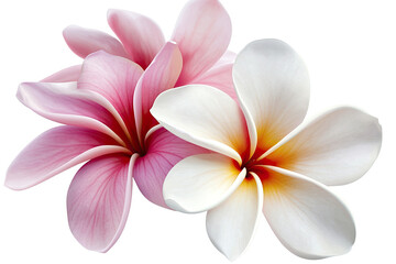 Naklejka premium Close-up of two plumeria blossoms