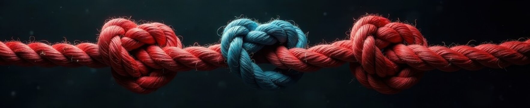 Three skillfully knotted nooses, stark background, shadow, intricate design