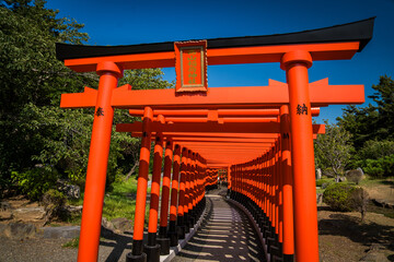 Takayama Inari Shrine in Ushigatacho, Tsugaru, Aomori, Japan