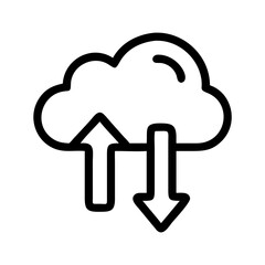 Cloud Upload and Download Arrows Icon Design