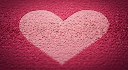 Fototapeta premium Embroidered Heart: Soft Pink Texture, Valentine's Day Romance AI Generated