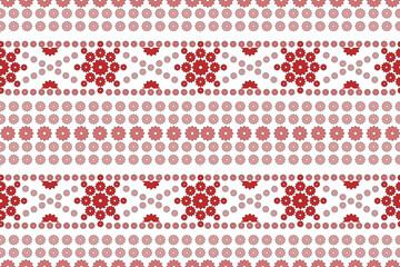 Abstract red gear seamless pattern