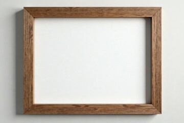 Rustic wooden frame, blank canvas Simple, clean aesthetic , mockup, natural, craft supplies