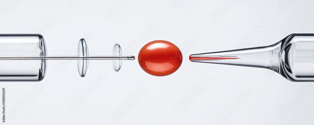 Poster close-up view of an egg cell fertilization process, showcasing detailed macro focus and high-resolut