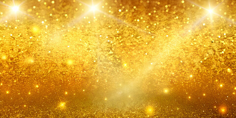 Obraz premium Golden Glitter Background. Sparkling Texture for Festive Designs