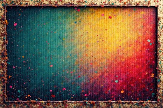 Grungy rectangular stencil frame, heavily textured border , dirty, stain, effect