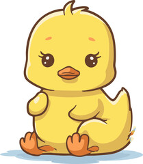 Fototapeta premium Cute duckling baby duck sitting