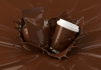 cup and bag comercial drink produck