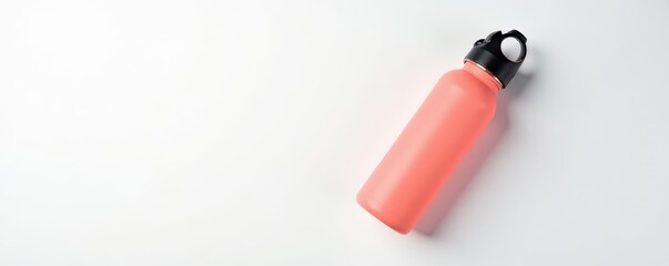 Sleek ergonomic grip on durable water bottle, white background ,  plastic,  product shot