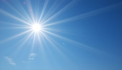 Shiny Blue Sunrays Casting a Cool Winter Sunlight Background for Fresh, Crisp Winter Designs