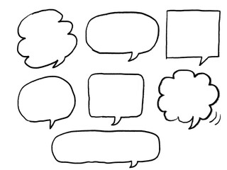 手書きあしらいセット　ふきだし