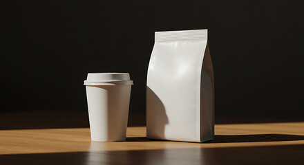 cup and bag comercial drink produck