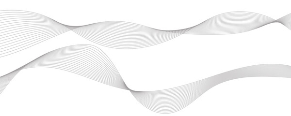 Abstract grey wave line background on a white background.