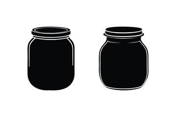 Jar icon silhouette on white background