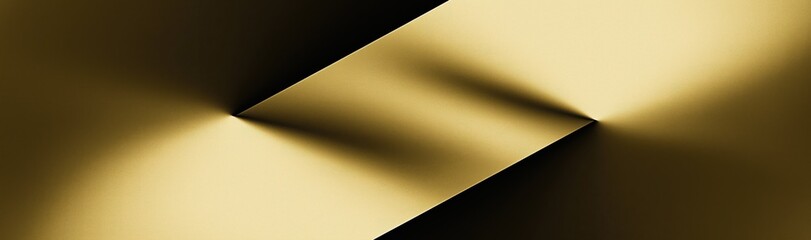 Elegant Abstract Gold Shape with Soft Shadow Play in Minimalist Design
