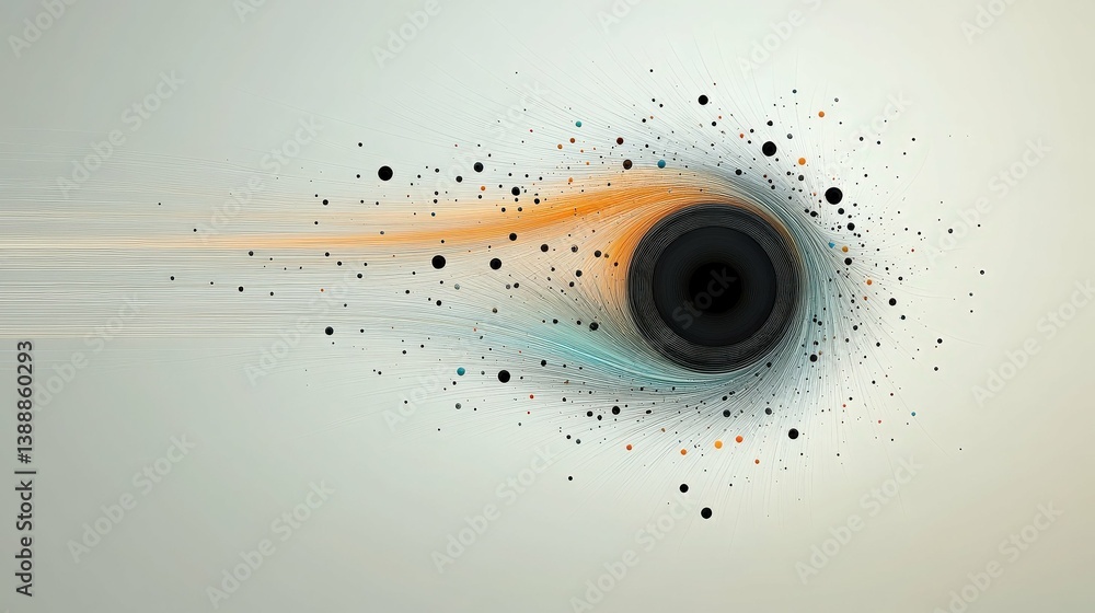 Poster abstract space vortex: a mesmerizing abstract image depicting a black hole-like vortex with swirling