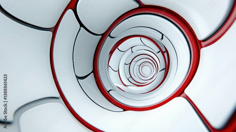 Aufkleber whirlpool of design: an artistic, close-up view of an abstract spiral pattern, blending bold red and