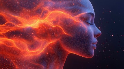 Abstract representation of artificial intelligence using geometric patterns