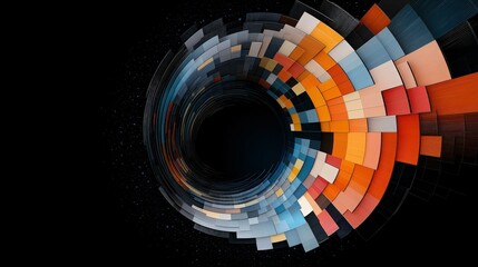 Fototapeta premium Digital Transformation: A vibrant swirl of color unfolds, showcasing a visual representation of data, innovation, and futuristic design.
