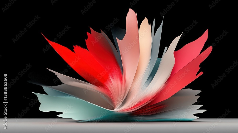 Poster abstract color burst: a vibrant burst of abstract shapes in a colorful explosion of reds, pinks, blu