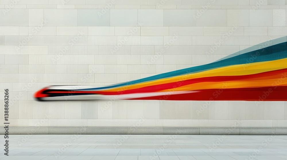 Poster speed and color: a dynamic representation of a luge on a racing track, creating a blurred effect tha