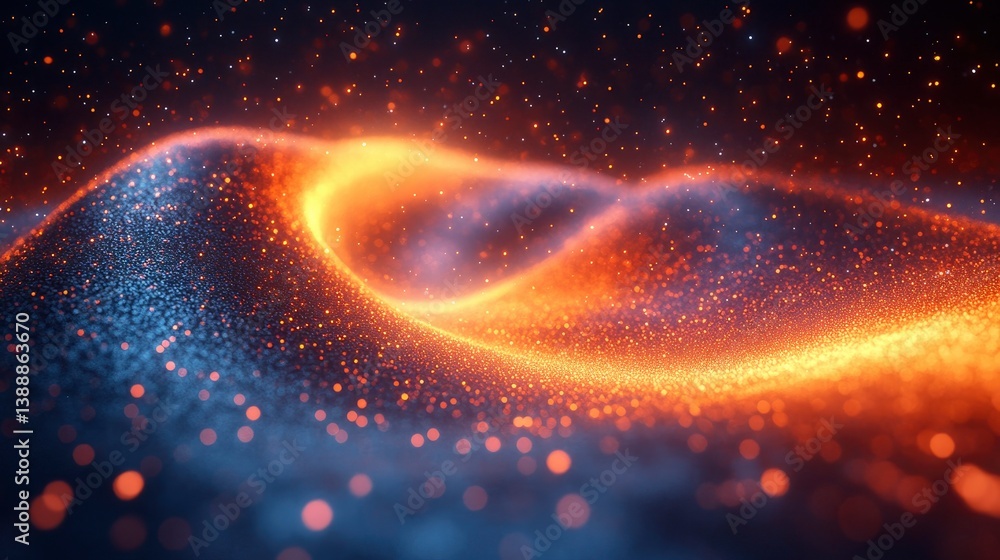 Wall mural digital tornado made of swirling data streams and particle effects