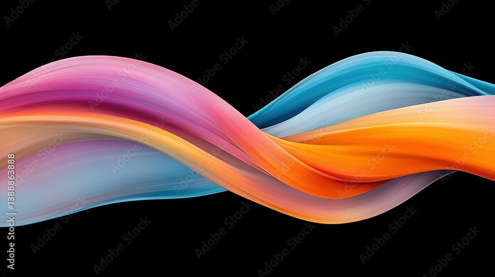 Poster abstract colorful swirls: dynamic, vibrant swirls of pink, orange, and blue create an abstract compo