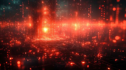 Fototapeta premium Network of interconnected smart devices in geometric space