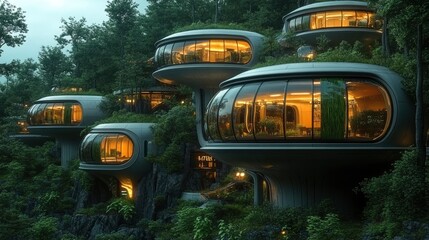 Futuristic digital farm with automated farming visualization