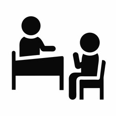 Fototapeta premium Interview Or Meeting Icon Depicting Communication And Consultation Symbol Illustration