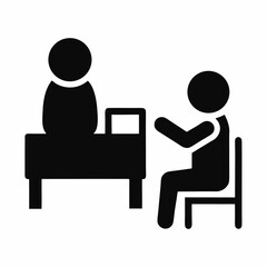 Doctor Consultation Room Flat Vector Icon Person Talking Illustration