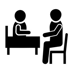 Business Meeting Icon Vector Illustration Of Two People Discussing At Table