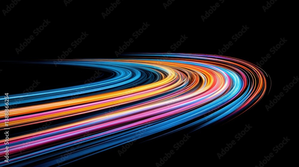 Aufkleber abstract light trails: a mesmerizing display of colorful light trails, captured using long exposure 