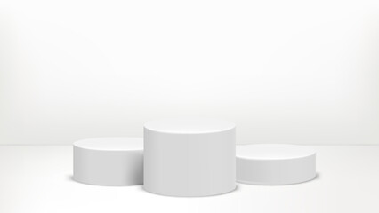 Product design podium in bright room. 3d vector template for product design