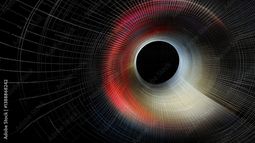 Poster abstract tunnel of light: a mesmerizing abstract tunnel of light, with radiating hues of red and ora