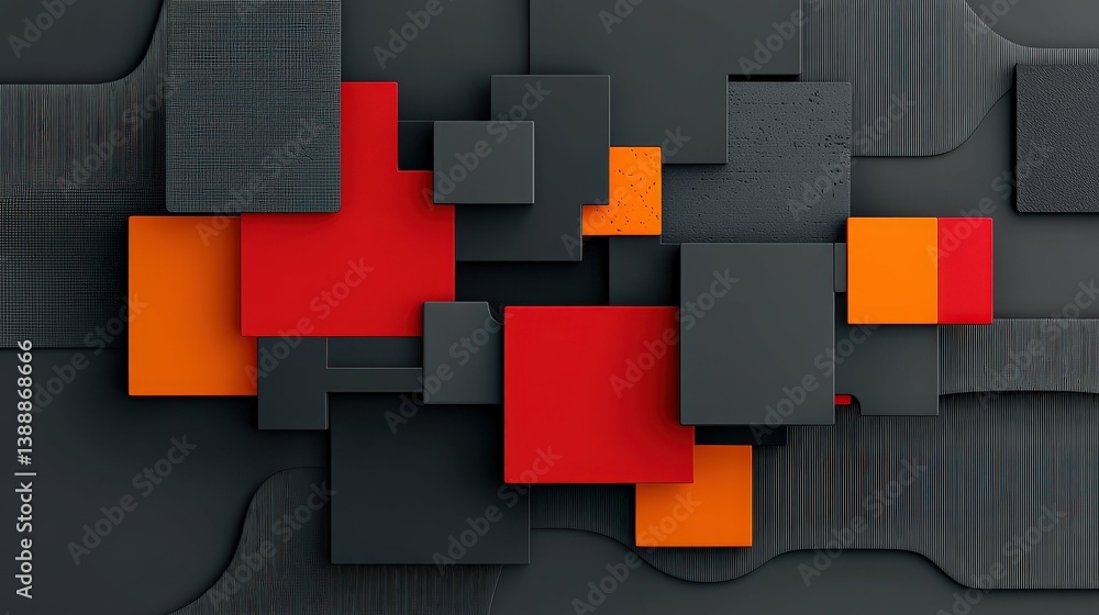 Poster geometric abstract design: a captivating abstract artwork features a mesmerizing interplay of vibran