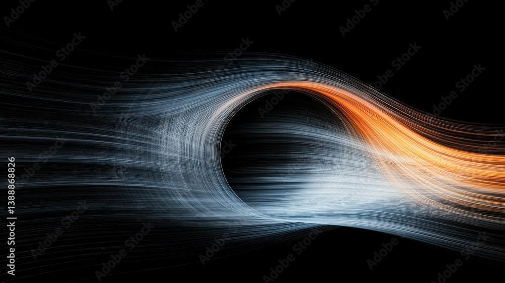 Poster abstract black hole: an abstract depiction of a black hole, the most massive objects in the universe