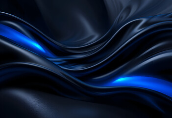 Obraz premium Dark blue abstract background abstract blue waves creating a smooth flowing smoke-like texture against a dark background with soft glowing light